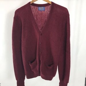 100% Wool Pendleton Cardigan Burgundy M